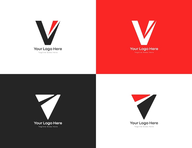 EyeCatching V Logo Design Template met geometrische vormen Ideaal voor Tech Creative en Corporates