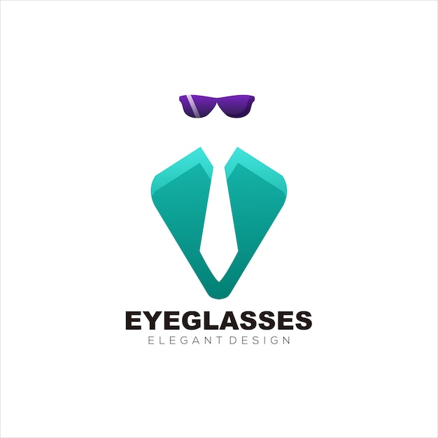 eyeglass colorful logo design vector elegant