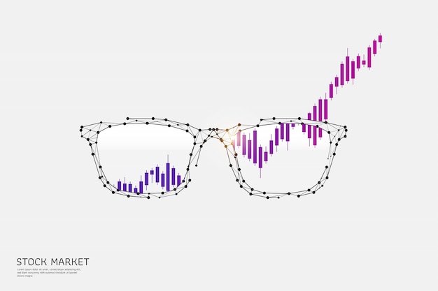 Eyeglass in polygonal wireframe style