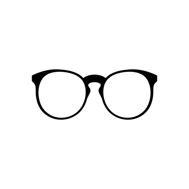 Vector eyeglasses icon in simple style isolated on white