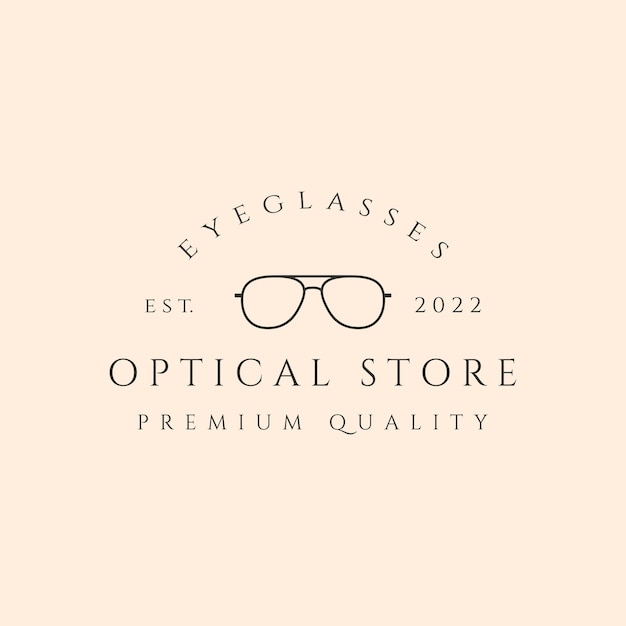 Eyeglasses optical line art logo vector symbol illustration design