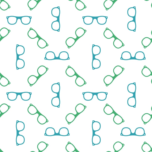 Vector eyeglasses seamless vector pattern or background