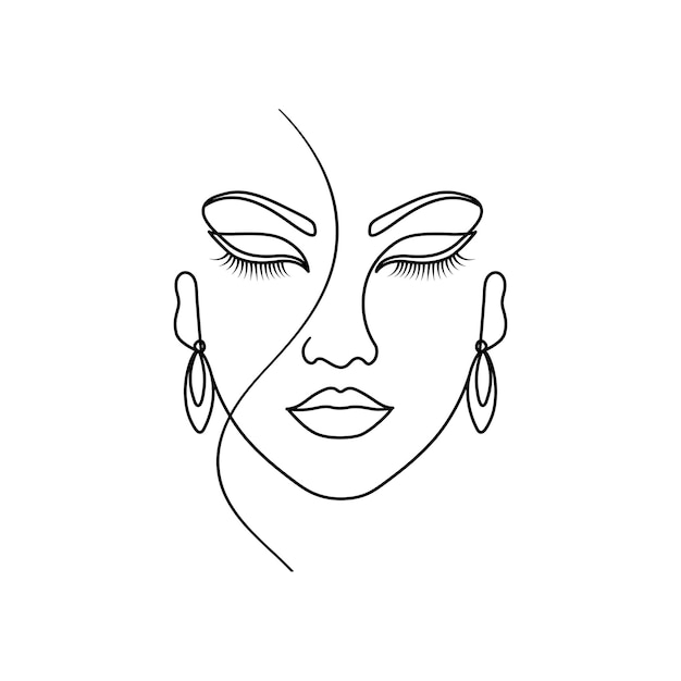 Eyelash beauty woman line art minimalist female face beauty salon minimalist linear poster art