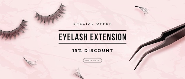 Vector eyelash extension banner template