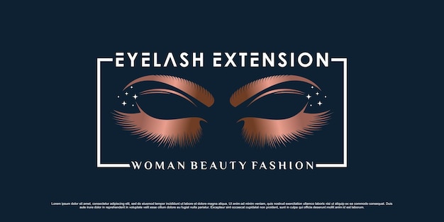 Eyelash extension logo design for beauty makeup with creative modern concept