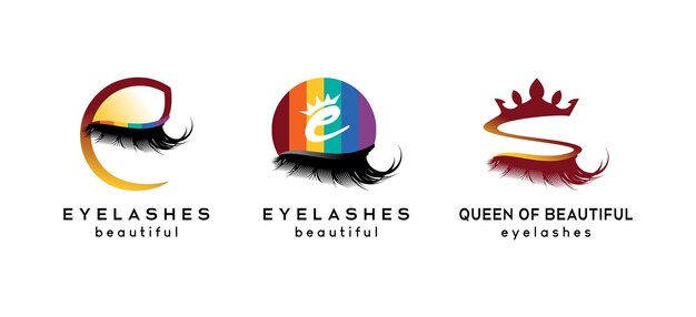 Eyelash extension logo design collection