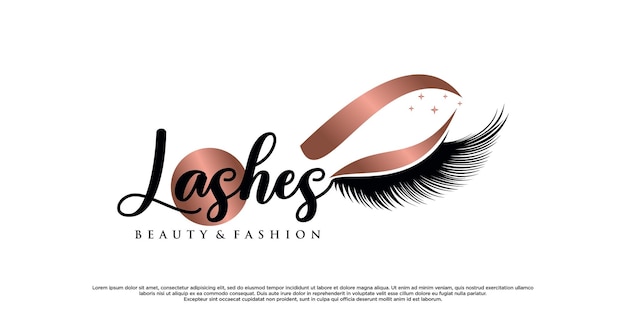 Eyelash extension logo design inspiration for beauty salon with creative element Premium Vector