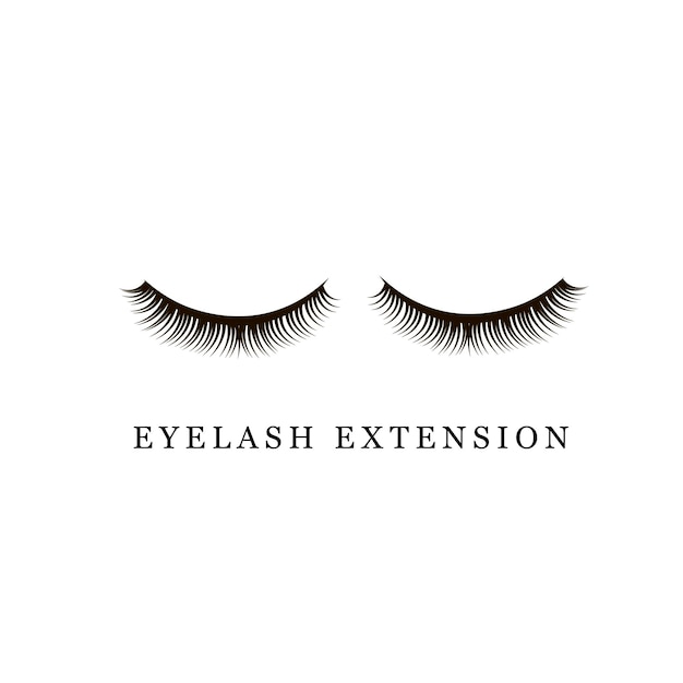 Eyelash extension logo. Pearl makeup. Vector illustration in modern style