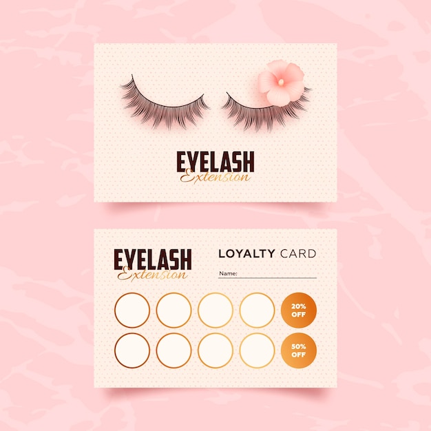 Eyelash extension loyalty card template