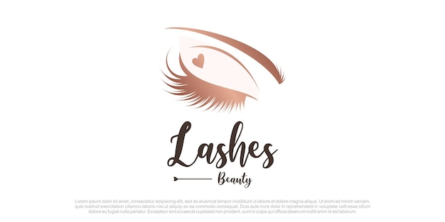 Eyelash logo design for beauty with creative concept premium vector