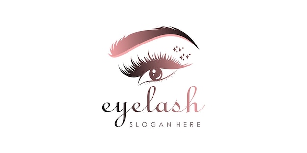 Eyelash logo design for lashes beauty salon with unique concept Premium Vector