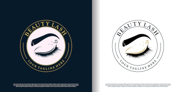 Eyelash logo design template with creative and unique style concept premium vector