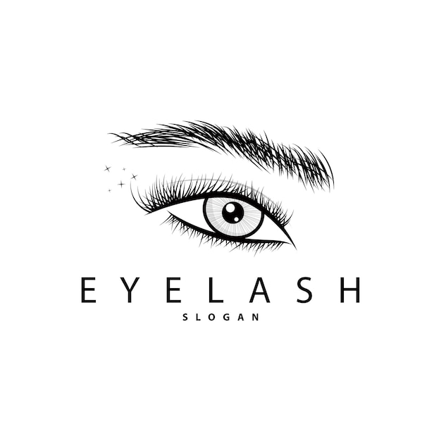 Eyelash Logo Eenvoudig ontwerp voor vrouwenverzorging Schoonheid Bedrijf Brand Illustratie Template