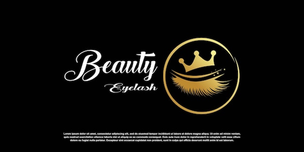 Icona del logo delle ciglia con il vettore premium del concetto creativo e di bellezza