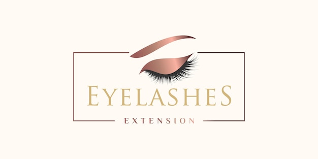 Eyelash logo icon with modern beauty concept design premium
vector