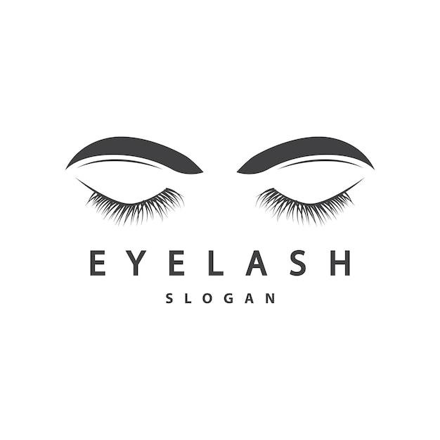 eyelash logo simple design for women care beauty business brand illustration template