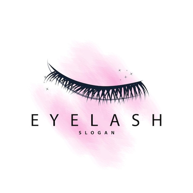 Vector eyelash logo simple design for women's care beauty business brand illustration template