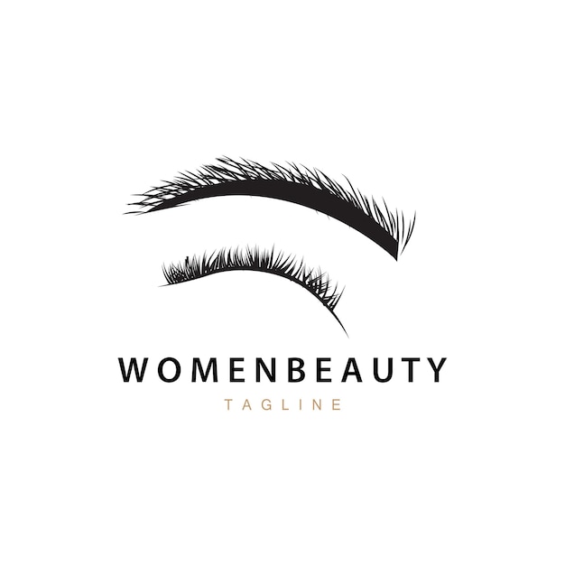 Vector eyelash logo vrouwen oog schoonheid salon eenvoudig ontwerp met line model vector template icon