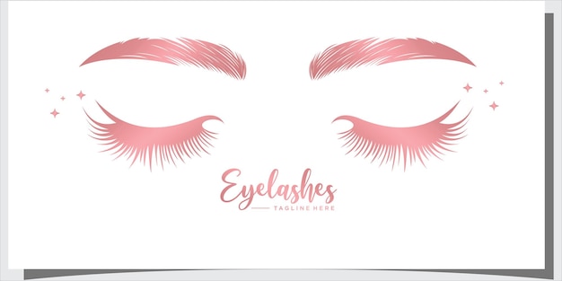 Vector eyelash logo with creative modern style premium vector