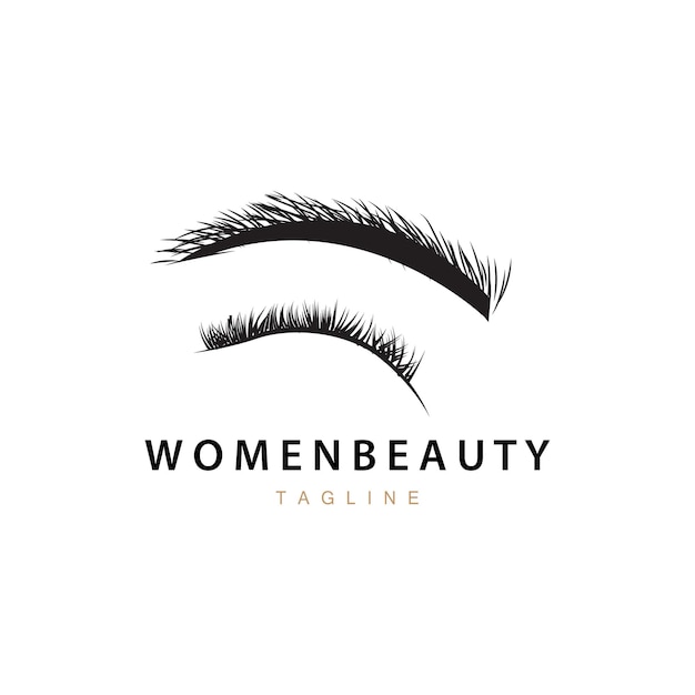 Vector eyelash logo women's eye beauty salon eenvoudig ontwerp met line model vector templet icon