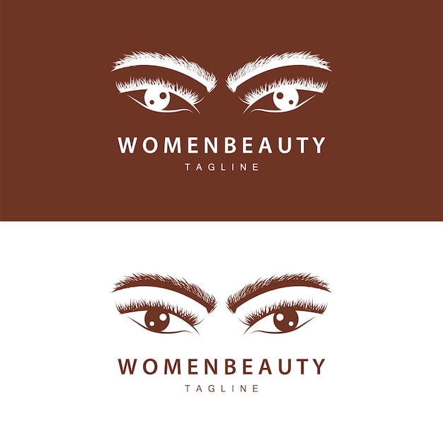 Vector eyelash logo women's eye beauty salon simple design with line model vector templet icon