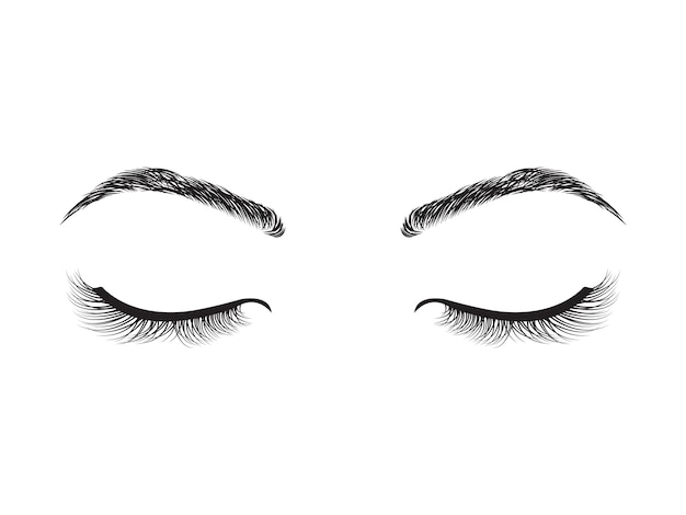 Eyelashes and Brows on white background