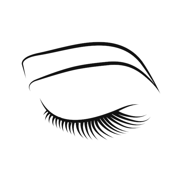 Eyelashes, eyebrows, line art, one line drawing. Stylish illustration