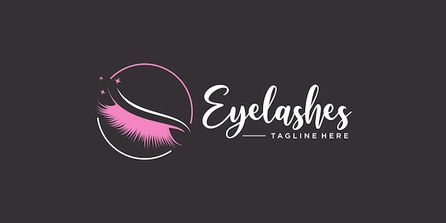 Eyelashes logo design idea with creative style Premium Vector