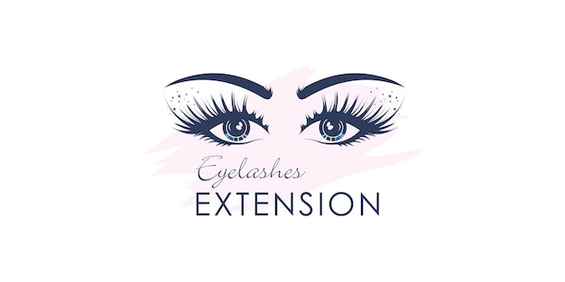 Eyelashes logo design vector for makeup beauty