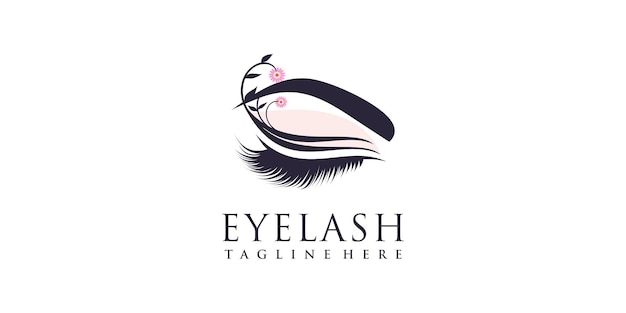 Eyelashes logo design with creative abstract concept Premium Vector