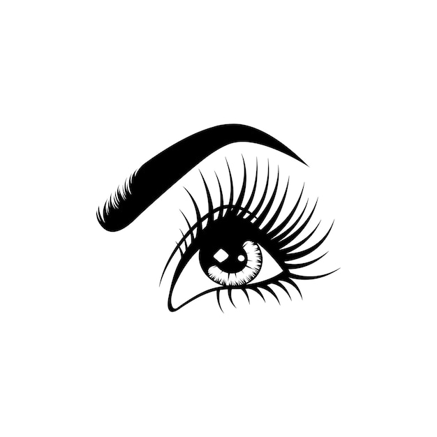 Eyelashes logo icon design template vector