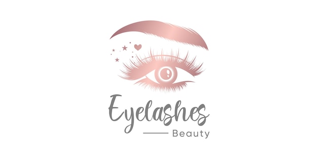 Eyelashes logo icon with unique element concept for beauty premium vector