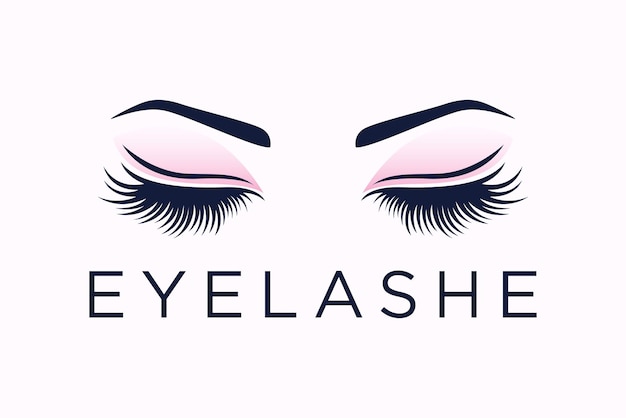 eyelashes logo for women fashion beauty makeup logo