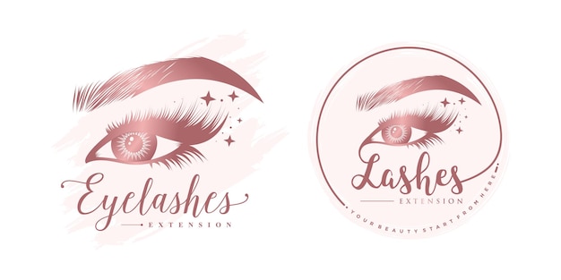 Vector eyelashes vector icon logo design with modern beauty concept premium vector