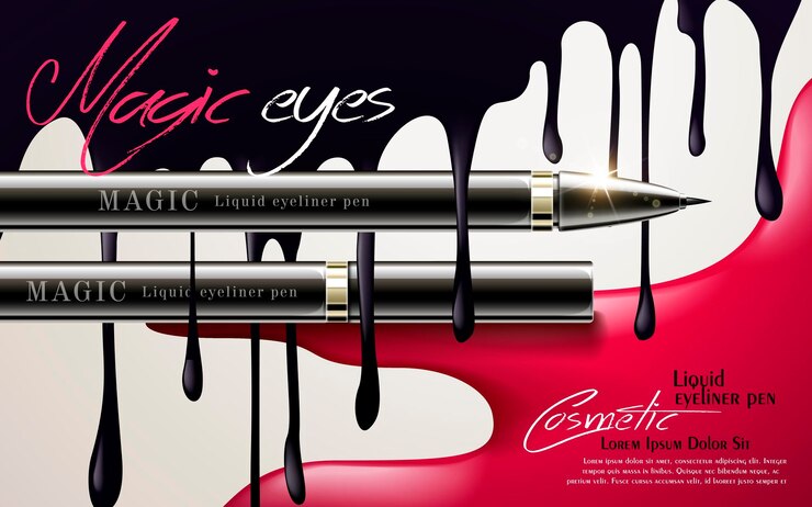 Vector eyeliner pen ads