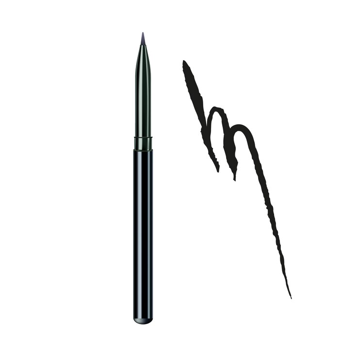Vector eyeliner pencil and paint stroke makeup