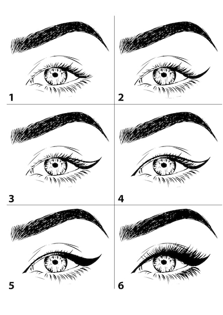 Vector eyeliner step by step