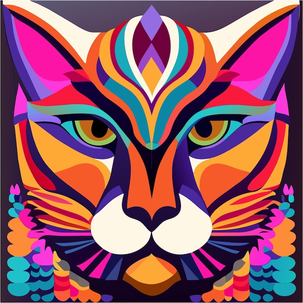 Vector eyepopping pop art cat design