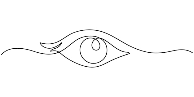 眼の連続一線図輪郭ベクトルアイコン眼の連續一線図 手で描いた
