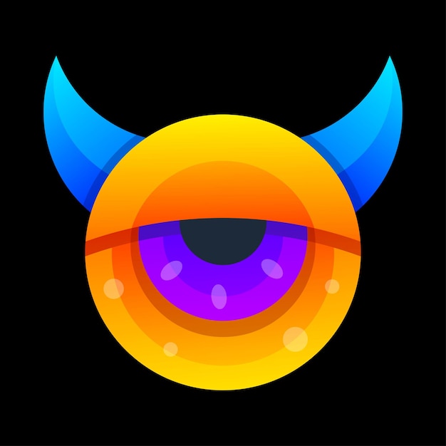 Глаза дьявола красочный дизайн логотипа Печать