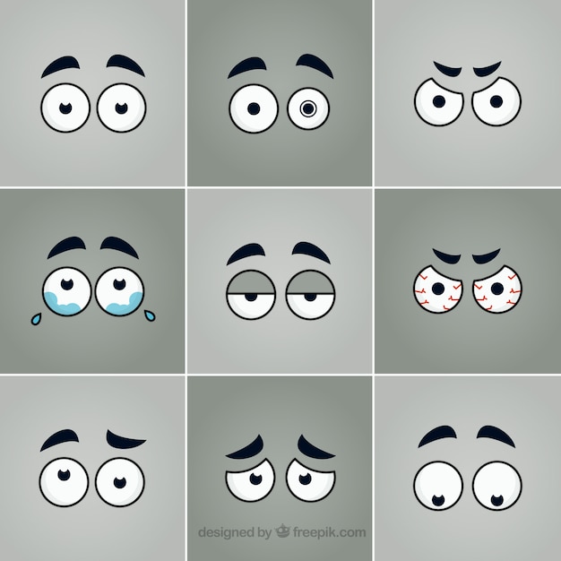 Vector eyes drawing collection