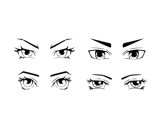 Vector eyes expression set