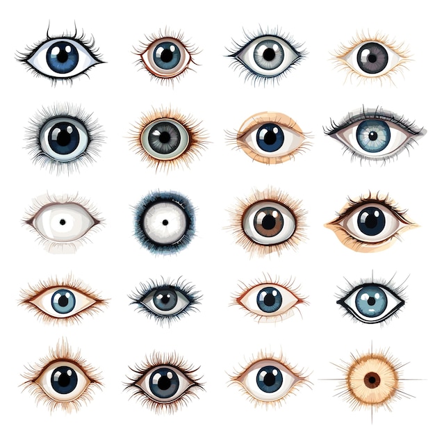 Vector eyes and eyebrows set illustration