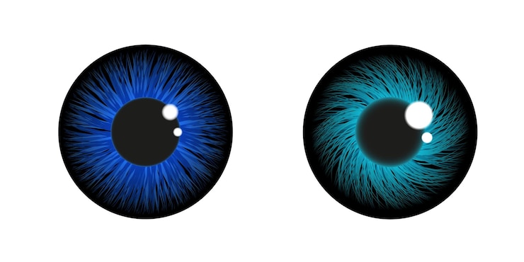 Vector 眼の虹膜は緑青色に設定されています