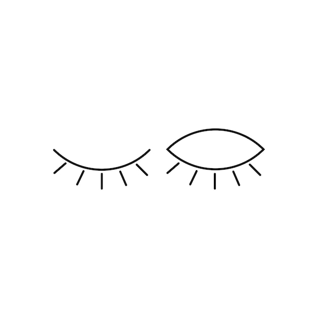 Eyes line icons vector Visible Invisible sign