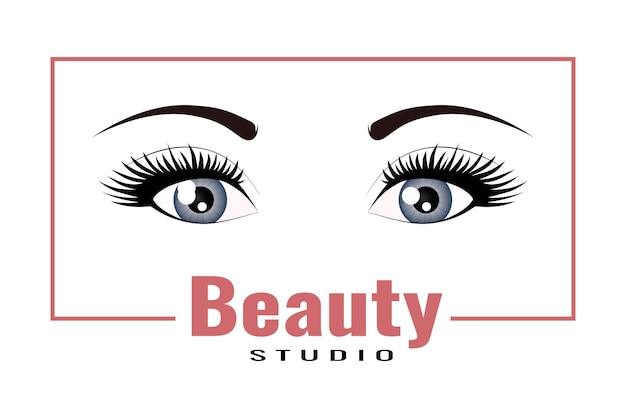 Vettore logo degli occhi illustrazione vettoriale del logo del salone di bellezza e delle estensioni delle ciglia
