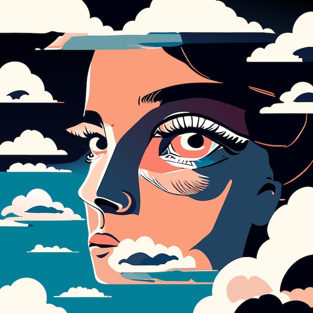 eyes in the sky vector illustration flat