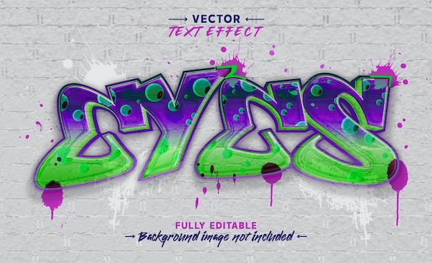 Eyes text graffiti transparent style editable text effect template