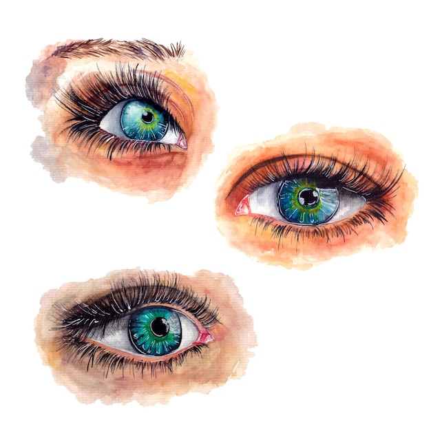 Vector eyes watercolor