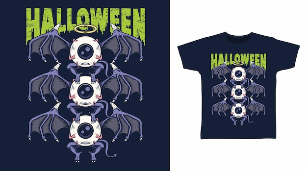 Eyes with bat wings t shirt design